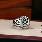 Men's Boy's Silver 316L Stainless Steel Viking Mjölnir Thor's Hammer Biker Ring
