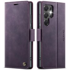 For Samsung S26 S25 S24 S23 S22 Magnetic PU Leather Card Flip Stand Wallet Case