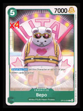 Bepo Playset - OP13-035 x4 - Carrying On His Will - One Piece TCG - English NM