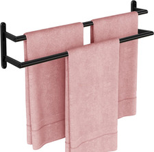 Double Towel Bar, 24Inch Towel Rack for Bathroom, Stainless Steel Double Bath To