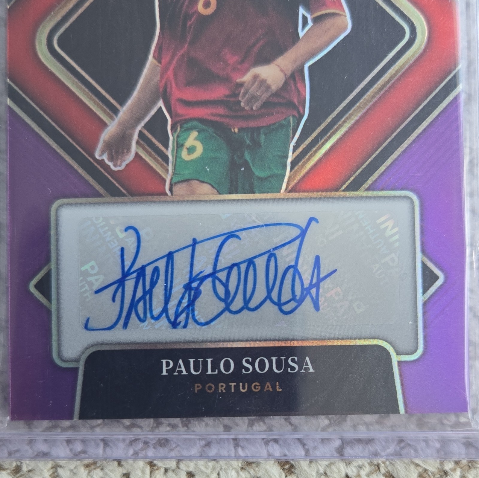2022-23 Panini Select FIFA - Signatures Paulo Sousa #S-PSA Purple Prizm /49 (AU) view 2