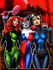 DC Comics Harley Quinn X Catwoman X Poison Ivy 6" High Quality Vinyl Sticker