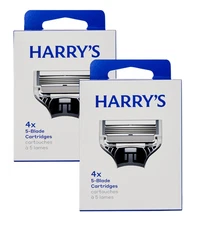 Harry's Men's Razor Blade Refill Cartridges, 4 Count (2 Packs)
