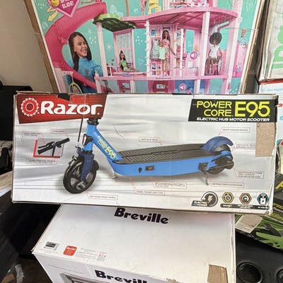Razor Power Core E95 Blue Kick Electric Scooter 90W Anti-Slip Deck Kickstand