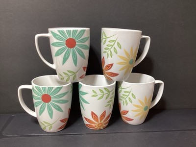 Set of 6 CORNING CORELLE HAPPY DAYS 12 oz Mugs (B71-082025-390s)