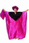 Women’s Gypsy Fortune Teller Costume Dress with Head Wrap, Pink Black — photo 2