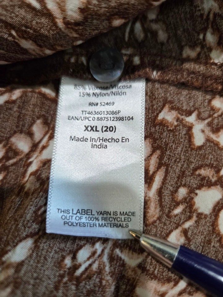 Time and Tru Women’s XXL Brown Floral Ruffle Sleeve Blouse | eBay