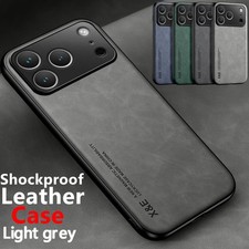 For iPhone 17 Pro Max 17 Air 16 15 Fit Soft Leather Magnetic Shockproof Case
