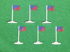 Early Hand Painted Subbuteo C188 (61188) Red Blue Corner Half Way Line Flags Set