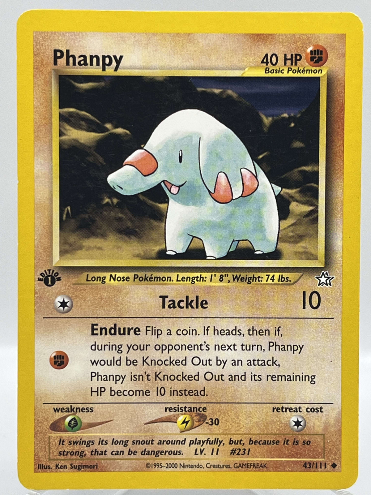 Phanpy 43/111 Neo Genesis 1st Ed Non Holo WotC 2000 Vintage Pokemon TCG Card