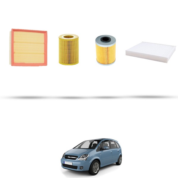 Hoffcar Set Service - 4 Filter Kompatibel Mit Opel Meriva A 1.7 Cdti 92Kw Von-image