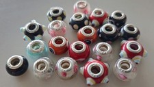 20 x Silver 925 Multi Coloured Bracelet Charm Beads