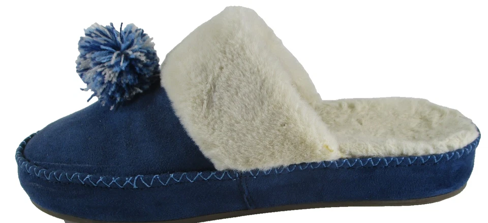 Zapatillas de casa Vionic para mujer talla 10 azules forradas de piel sintética suelas de goma hechas en China Foto 4 de 4