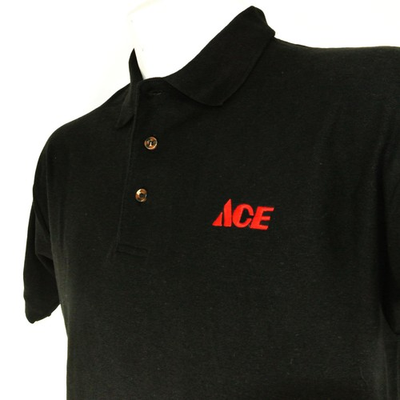 #ad ACE Hardware Store Employee Uniform Polo Shirt Black Size L Large $28.32