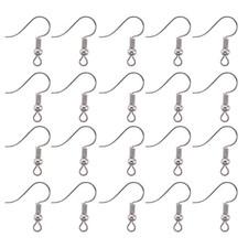 TOAOB 100pcs Earring Hooks Hypo Allergenic French Ear Wires with Silver gray