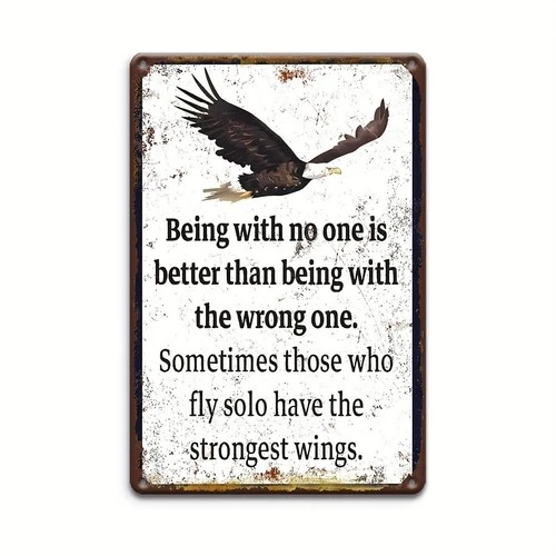 Vintage Eagle Metal Sign Handmade Aluminum Sign 8x12 Funny Wall Decor