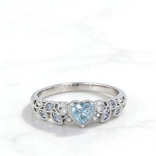 Silver Ring Heart Opal Ring Jewelry For Woman Small and Exquisite - Image 2