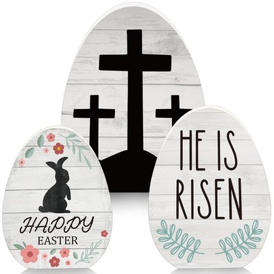 Threan 3 Pcs Easter Table Decoration Egg As Shown in the Picture 