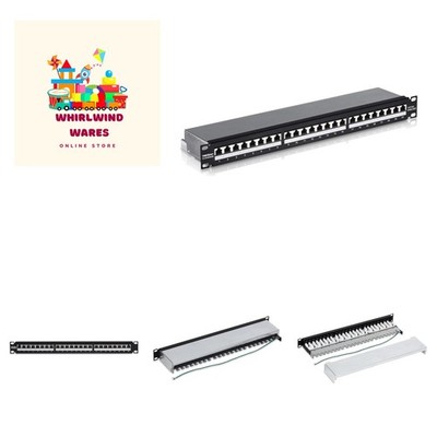 24-Port Cat6A Shielded Patch Panel, 1U 19'' Metal Housing, 10G Ready, Cat5e,Ca...