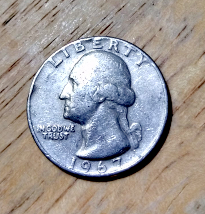 1967 Quarter No Mint Mark 7 On Rim Error Circulated