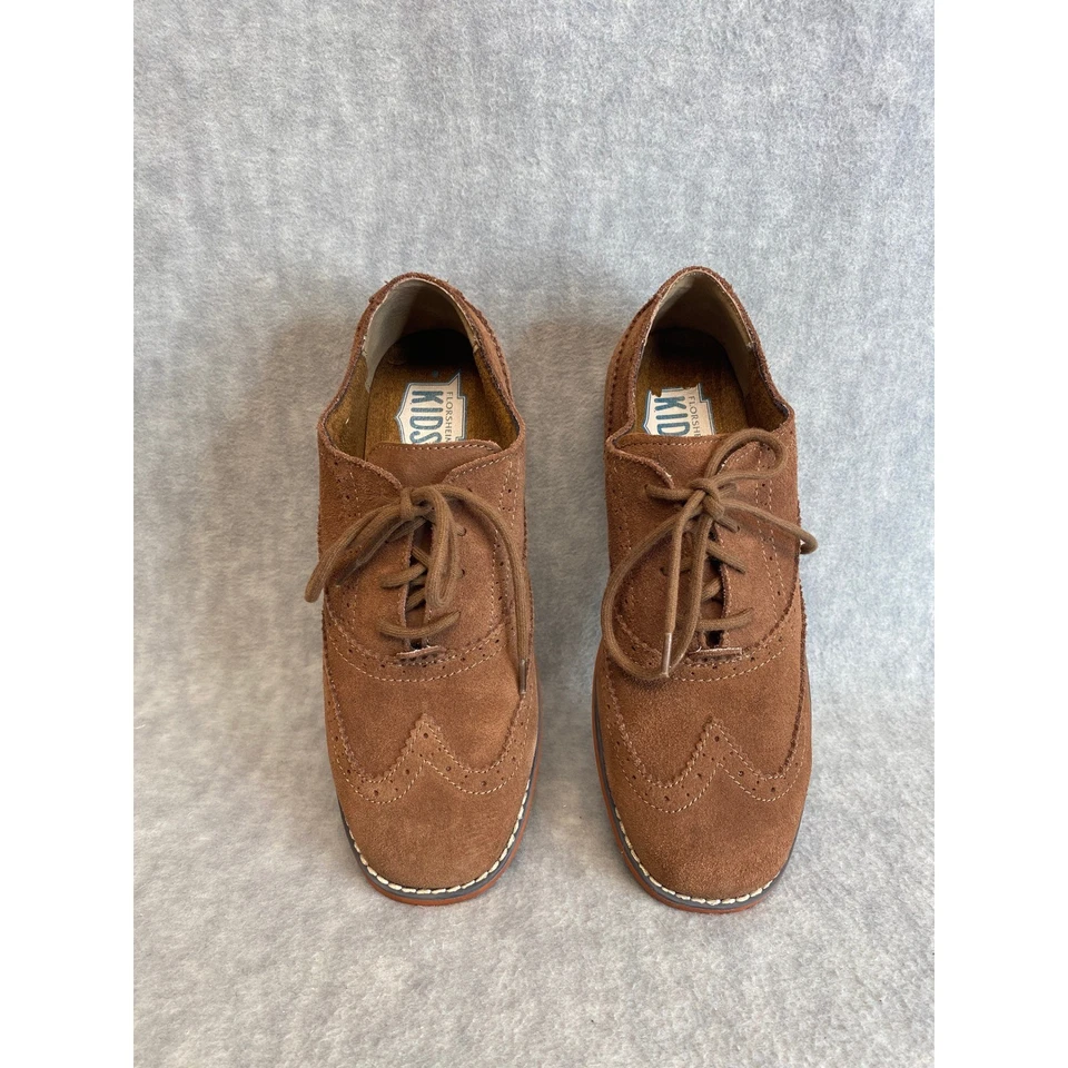 Florsheim Kids Brown Suede Wingtip Oxford Shoes Boys sz 5M Casual Dress - Image 3 of 4