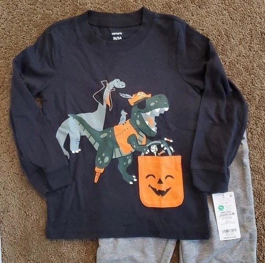 Toddler Boys Carter's DINOSAUR Halloween T-Shirt Jogger Pants Size 2T 3T 4T NWT - Image 2 of 3