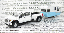 Greenlight LOOSE White 2022 GMC SIERRA 3500 Dually & SHASTA 15' AIRFLYTE Camper