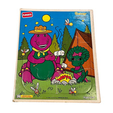 Barney Puzzle Dinosaur Camping Baby Bop Campfire Friends Vtg 90s 6 pieces