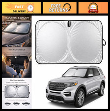 Windshield Sun Shade For Cars - Uv Protection Heat Blocking 64x32 Fits Suvs
