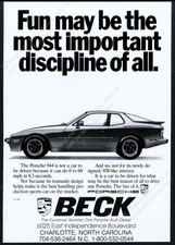 1985 Porsche 944 Car Photo Beck Porsche Charlotte Nc Vintage Print Ad