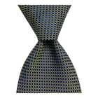 HUGO BOSS Mens 100% Silk Classic Necktie ITALY Designer Geometric Green/Blue EUC