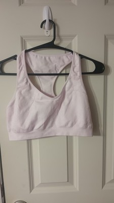 Hanes Sport Racerback Wireless Sports Bra Light Pink Full Coverage Size L