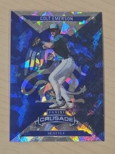 2025 Panini Crusades Colt Emerson Blue Cracked Ice #1 Mariners Prospect
