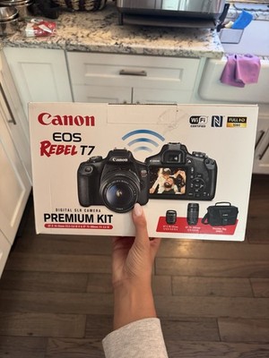 Canon EOS Rebel T7 Digital SLR Camera Kit 18-55mm & 75-300mm Lenses Wi-Fi HD