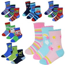 Paquete De 3 Calcetines Para Bebés Niñas Y Niños Con Múltiples Diseños