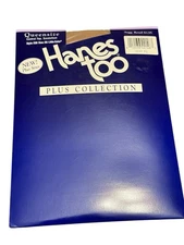 Hanes Too Plus Collection Pantyhose Queen Size 3Q Style E08 Little Color Vintage