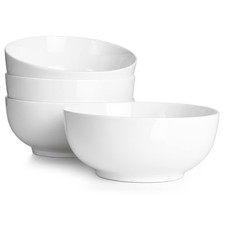 DOWAN 7 Large Soup Bowls Cereal Bowls 39OZ Ceramic Bowls Set of 4 White Ser