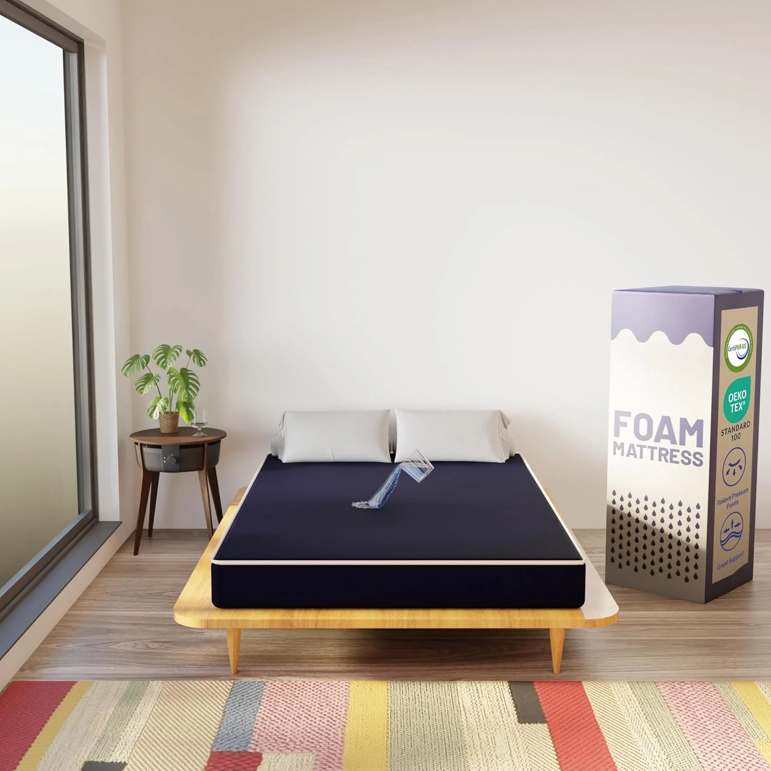 , 7-Inch Medium Firm Water Resistance Nylon Vinyl Foam Mattress, Noiseless, Soft