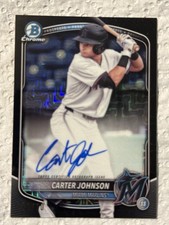 Carter Johnson 2025 Bowman Chrome Black Mojo 10/10 Mega Box On Card Auto #BMA-CJ