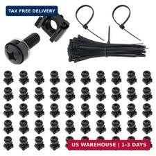 50 Sets M6 x 20mm Rack Mount Screws Kit with Cage Nuts, Washers  100 Self-Locki