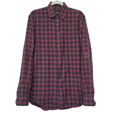 Dsquared2 Check Long Sleeve Cotton Shirt Italy Men Size M IT 40 Button Up