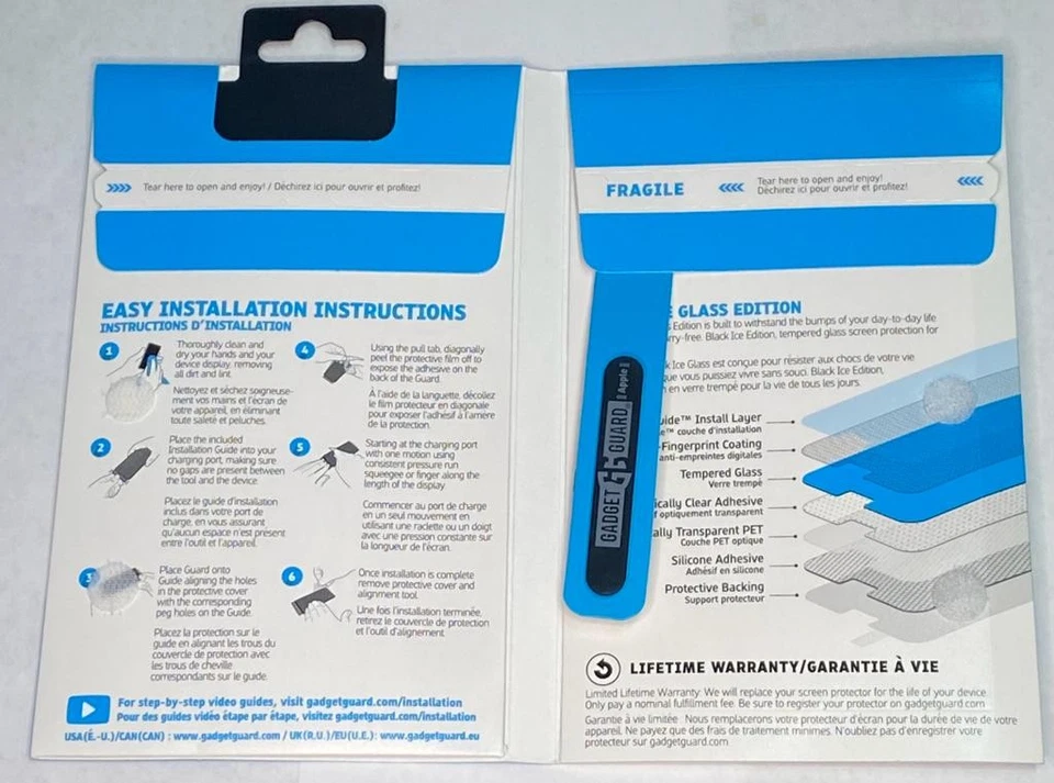 3 Pack Gadget Guard Black Ice Edition Tempered Glass Apple iPhone 12 mini Clear - Image 2 of 3