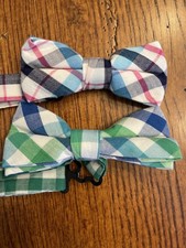 Urban Sunday Bow Ties Boys Adjustable Cotton Bowtie Plaid Set Of 2