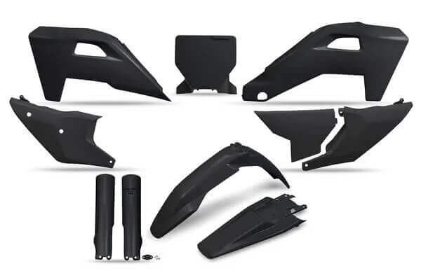 Kit plastiques UFO noir Husqvarna FC 250 pour entraînement motocross et enduro