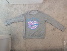 Cowasto Women’s Medium Grey Sweatshirt Rock N Roll Graphic Long Sleeve Pullover