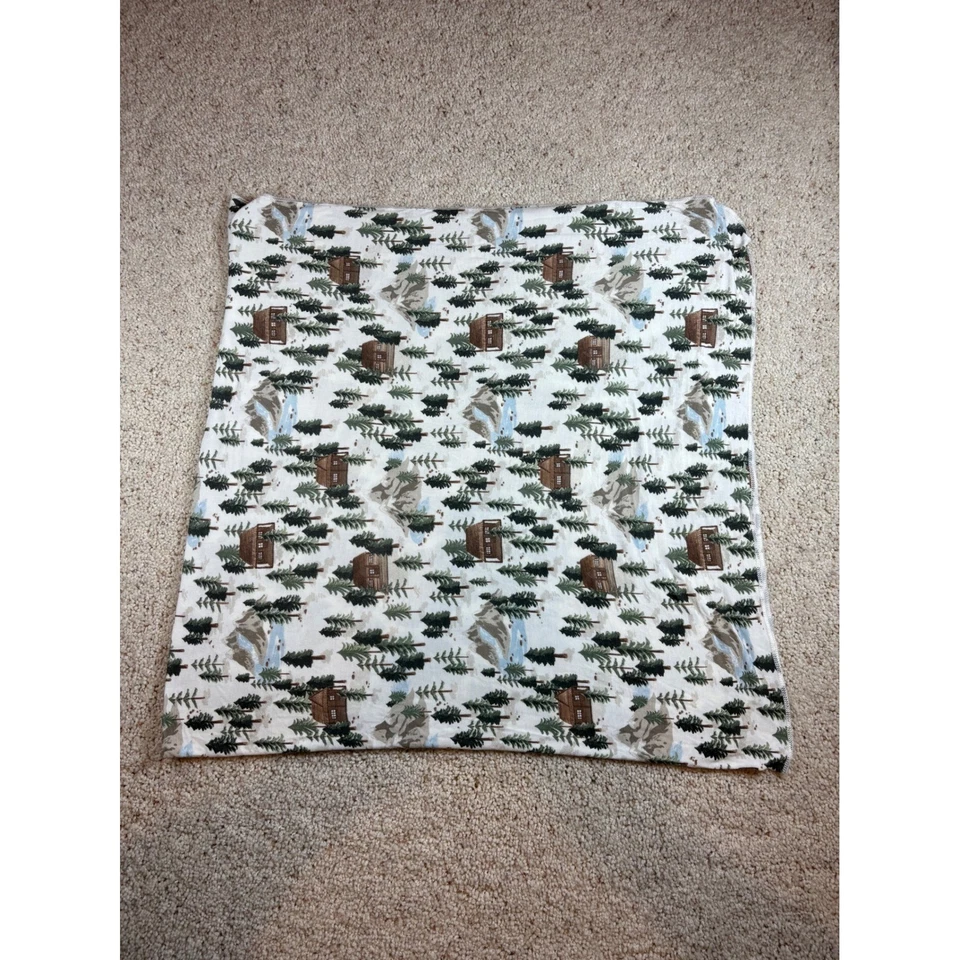 Angel Dear Baby bamboo swaddle and Hat Set Cabin in the Woods 0-3M - Image 4 of 4