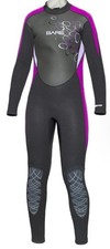 Bare Manta Wetsuit 10yrs 3/2mm Kids Size 4'4"-4'7" 55-70lbs Chest 26-38" Purple