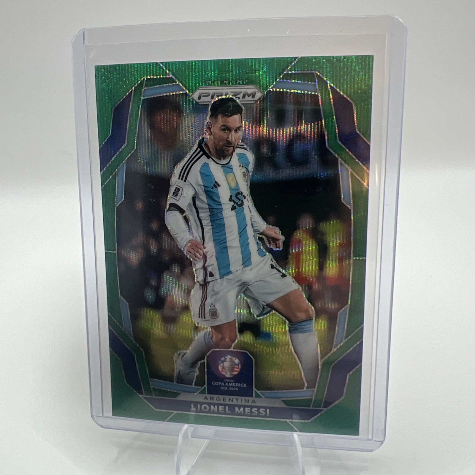 2024 Panini Prizm CONMEBOL Copa America Lionel Messi Green Wave Prizm #1