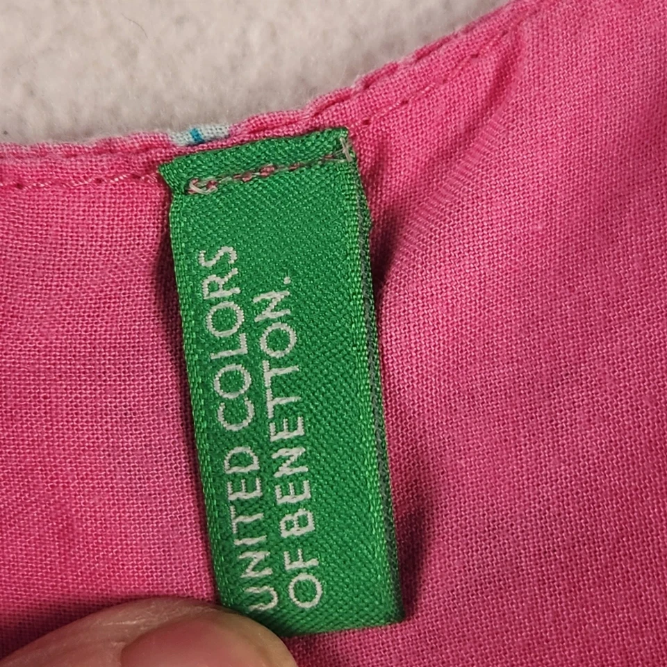 Vestido Hawiiano United Colors of Benetton Niñas Talla 9/10 Floral Rosa Caliente Algodón Foto 3 de 4