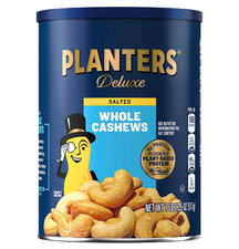 PLANTERS Deluxe Salted Whole Cashews Party Snacks Plant-Based Protein Quick